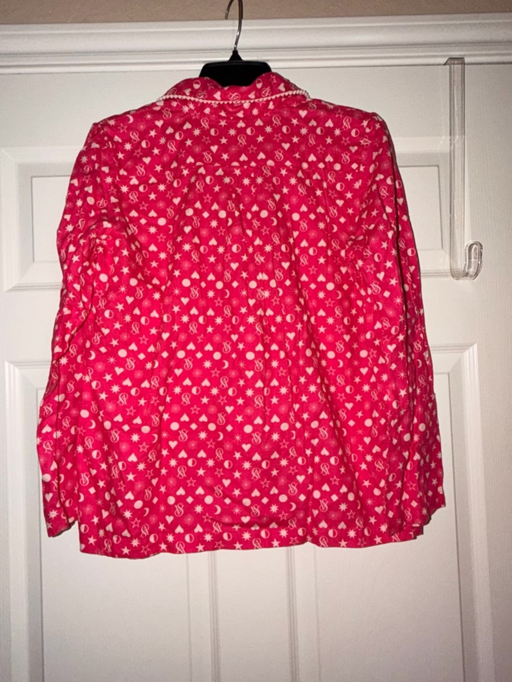 Y2K Victoria’s Secret Pink Pajama Set Hearts Stars VS Logo Medium Short - Picture 5 of 10